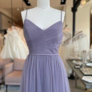 Lavender Pleated Tulle Bridesmaid Dress